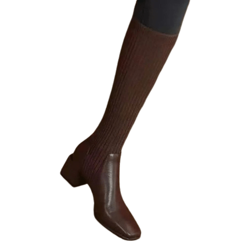 Bottes Chaussettes Femme Marron