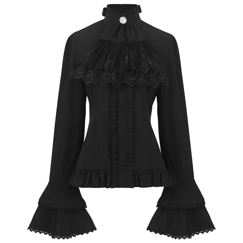Chemise à Jabot Goth Blanche