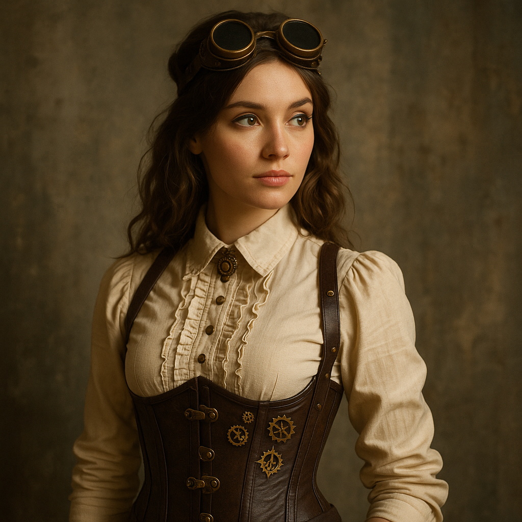 chemise steampunk pour femme à manches longues