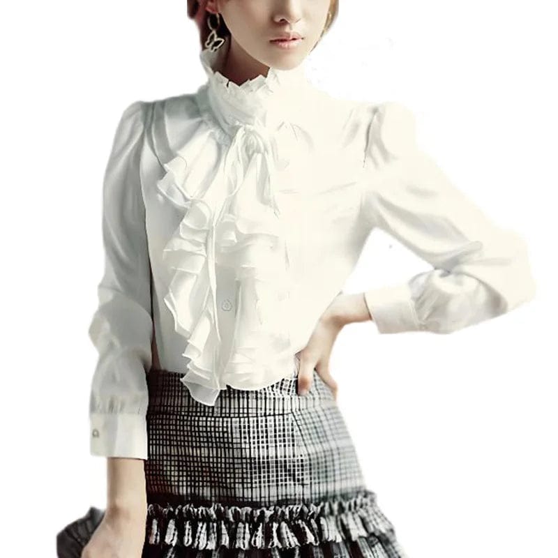 Chemisier Col Jabot Femme