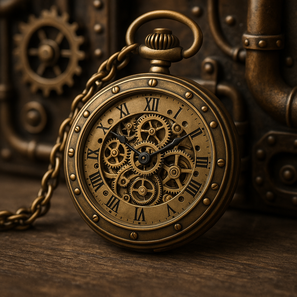 montre à gousset squelette steampunk
