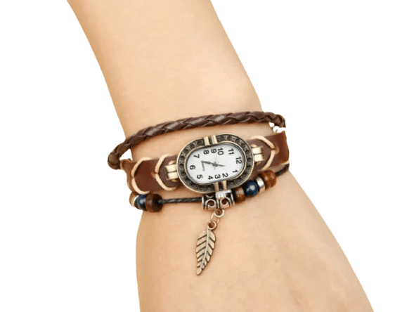 Montre Bracelet 3 Tours Steampunk Femme