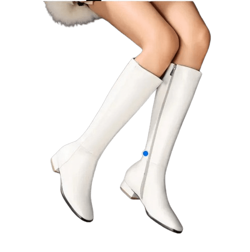 Bottes Blanches Plates Femme