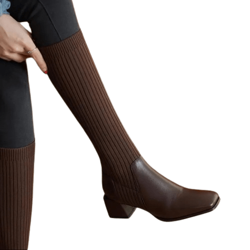 Bottes Chaussettes Femme Marron