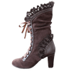 Bottes Cuir Femme Marron Steampunk