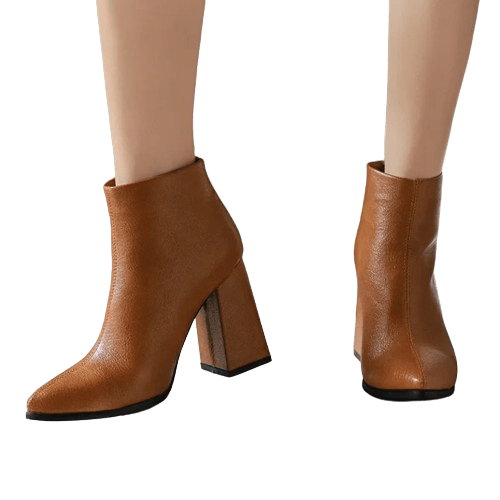 Bottines Femme Cuir Marron Talon