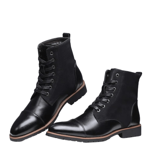 Bottines steampunk Homme Noir Lacets