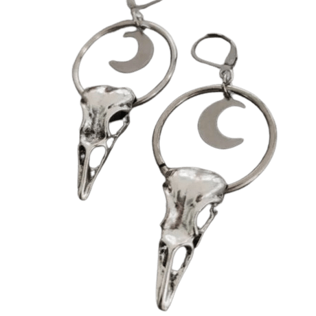 Boucles D'Oreilles Steampunk Corbeau