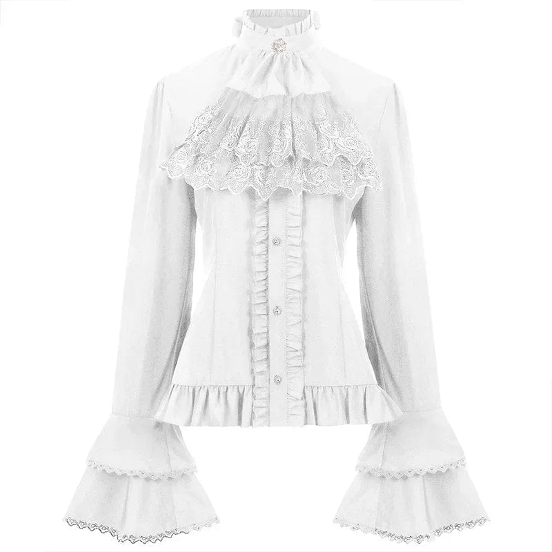 Chemise à Jabot Goth Blanche
