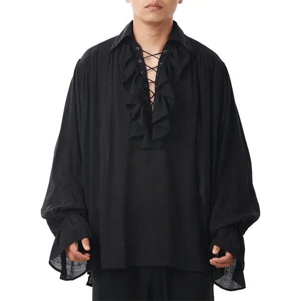 Chemise Victorienne Homme à Volants - Blouse Renaissance Steampunk Gothique Pour Cosplay Et Halloween