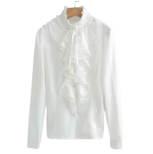 Chemisier Col Jabot Femme