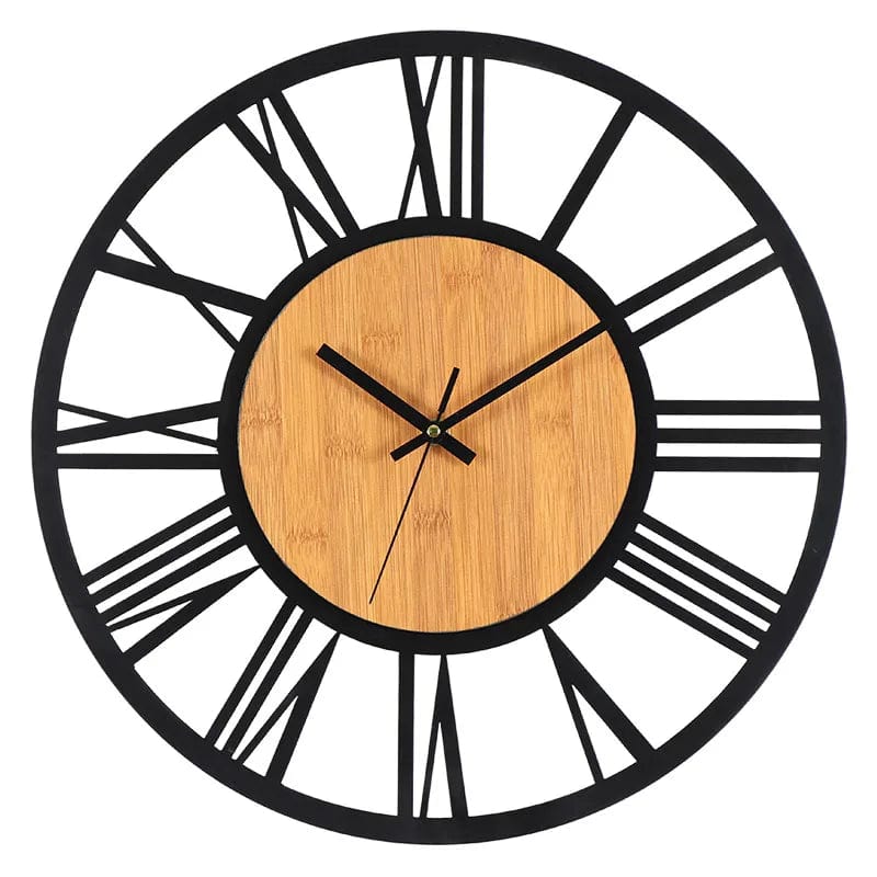 Horloge Industrielle Bois et Métal