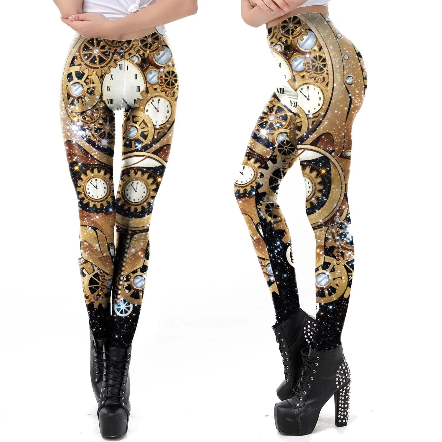 Legging Steampunk Horloge