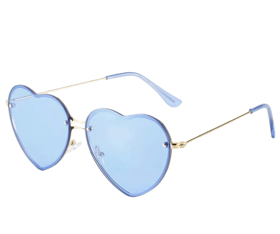 Lunettes de Soleil Cœur Bleu Femme
