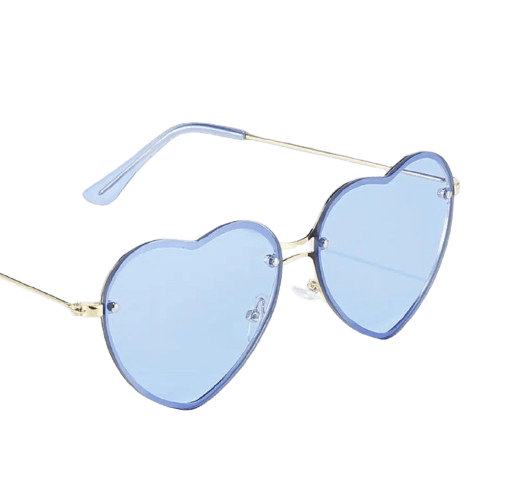 Lunettes de Soleil Cœur Bleu Femme