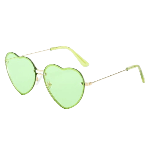 Lunettes de Soleil Cœur Vert Femme