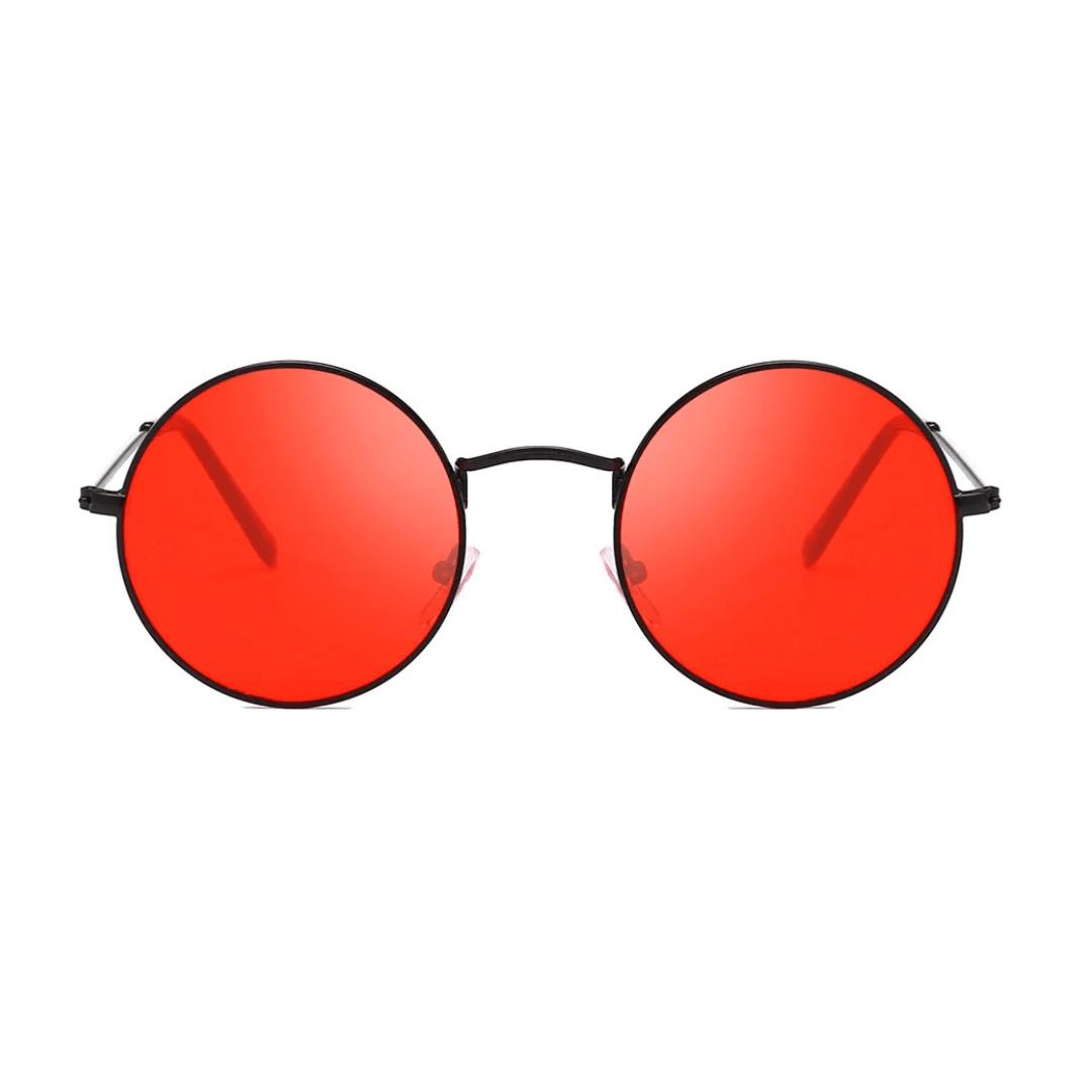 Lunettes de Soleil Vintages Rouges Rondes