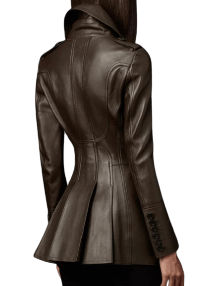 Manteau Cuir PU Vintage Femme