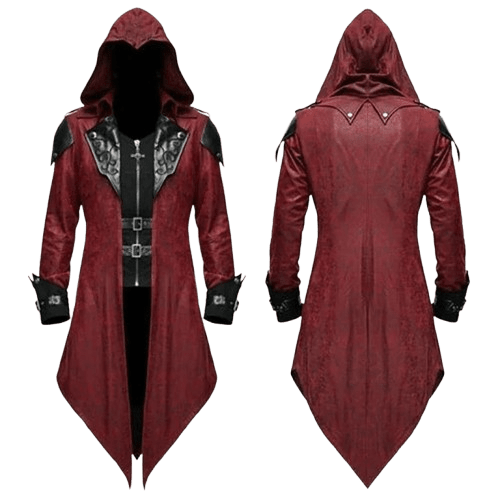 Manteau Gothique Homme Rouge