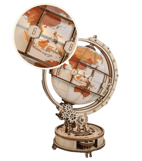 Maquette Bois Globe Terrestre