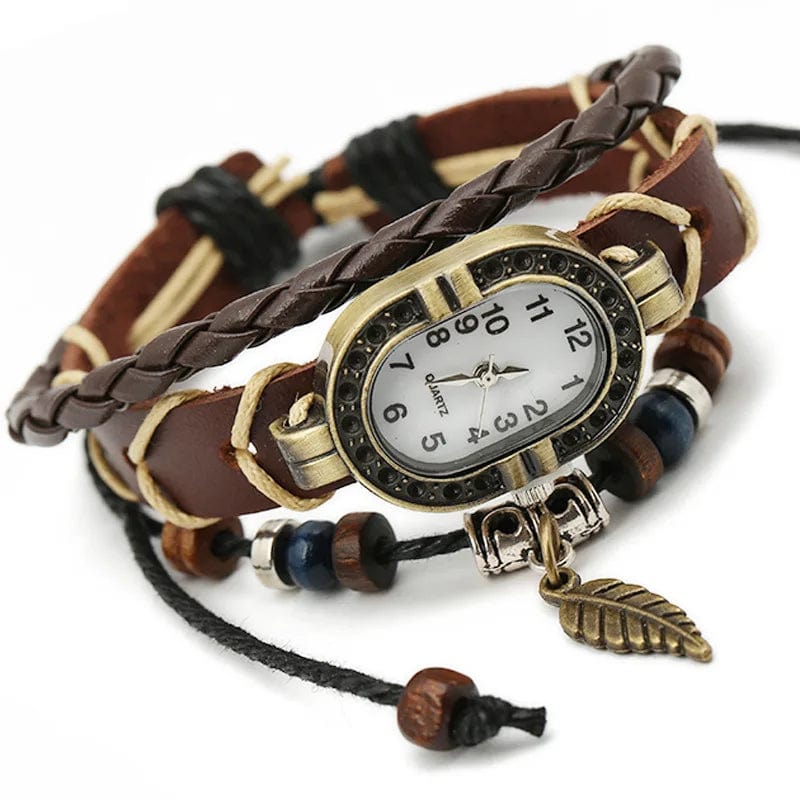 Montre Bracelet 3 Tours Steampunk Femme