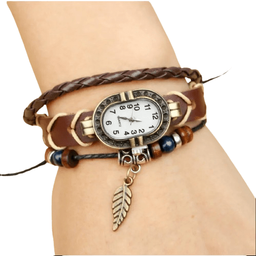 Montre Bracelet 3 Tours Steampunk Femme