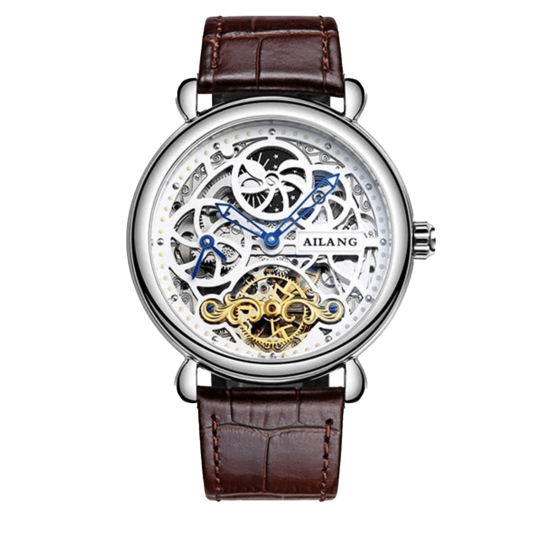 Montre Homme Squelette Bracelet Cuir