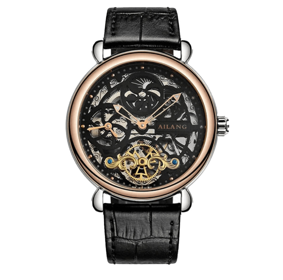 Montre Homme Squelette Bracelet Cuir