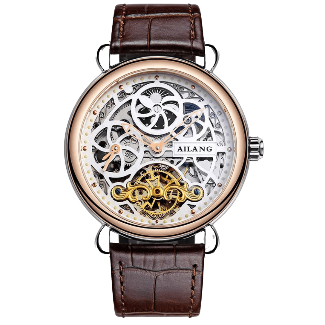 Montre Homme Squelette Bracelet Cuir