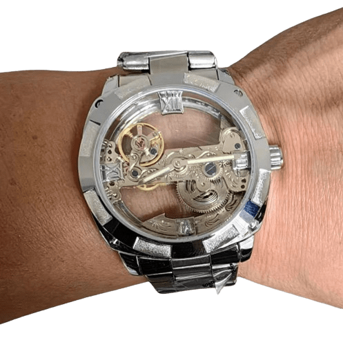 Montre Steampunk Cadran Transparent Homme
