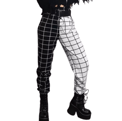 Pantalon Gothique Femme Noir et Blanc