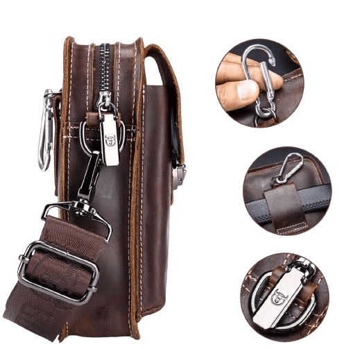 Pochette Steampunk Cuir Homme Bandoulière