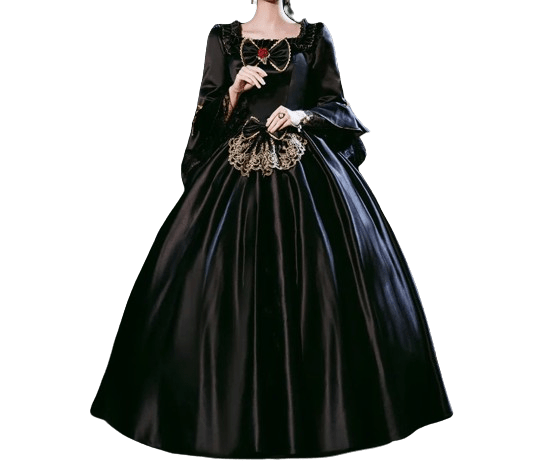 Robe Médiévale Rétro Femme - Style Victorien/gothique, Manches Trompette, Grande Taille, Pour Soirée, Halloween, Carnaval