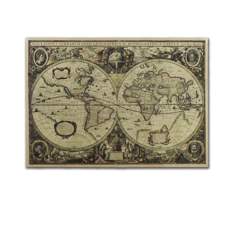 Tableau Carte du Monde Vintage